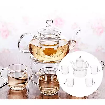 Buy Teapot Set Flower Borosilicate Glass Heat Resistant Strainer Decoration For Home • 23.77£