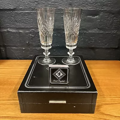 Buy Edinburgh Crystal - Embassy Design - Flute Champagne Glasses Boxed B213 • 34.99£