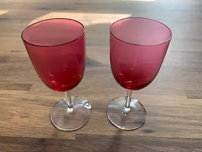 Buy Vintage Cranberry Glass — Decorative Pair Of Drinking Glasses — Lot 5 • 9£