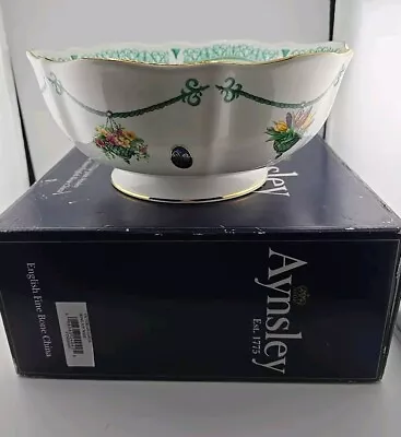 Buy Boxed Vintage Aynsley Victorian Garden Large Salad Serving Fruit Bowl 9½xH4½  • 25£