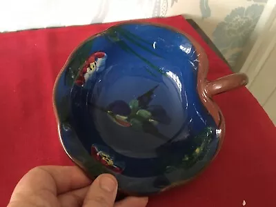 Buy Blue Kingfisher Torquay Ware Handled Scalloped Edge Bowl • 6£