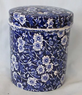 Buy Crownford China Staffordshire Calico Blue Yarn Caddy & Lid • 46.49£