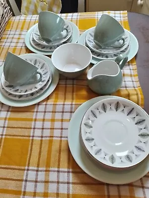 Buy Vintage Ridgway  White Mist Fanfare English Part Tea Set  • 35£