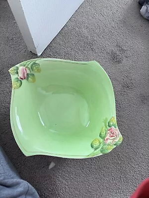 Buy Royal Winton Grimwades Green / Pink Rosebud Serving Salad Bowl • 15£