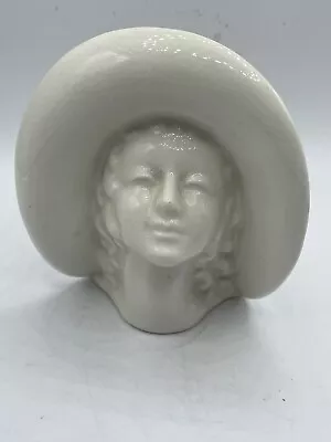 Buy Vintage USA White Ceramic Lady Head Vase Wall Pocket Art Deco MCM • 20.50£