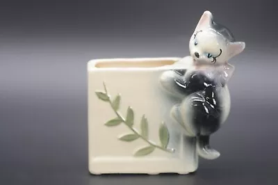 Buy Vintage 1940s Royal Copley Planter Pottery Black And White Kitten Climbing Plant • 18.64£
