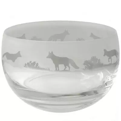 Buy Animo Fox Small Engraved Crystal Glass Bowl Home Decor Ornament Gift Box Idea • 26.49£
