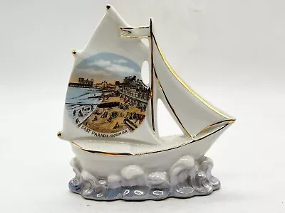 Buy Vintage Crested Ware Souvenir Of East Parade Bognor Boat Ship • 22.99£