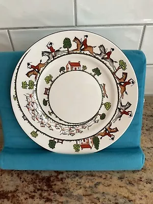 Buy Crown Staffordshire “ Hunting Scene “ Bone China - 232mm Breakfast/lunch Plate. • 25£