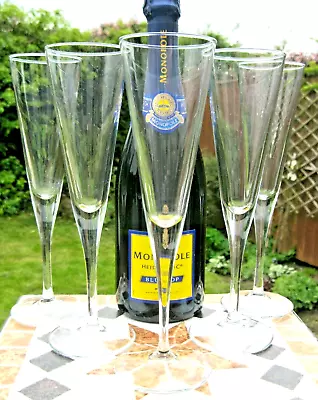 Buy Set 5x Art Deco Style V-Shaped V-Line Conical Champagne Flutes - Excellent Cond. • 25£