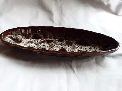 Buy Kernewek Honeycomb Lava Serving Dish Bannana Boat Brown Glazed 10 ×3 ×1.5  • 6£