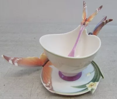 Buy Franz Porcelain Cup, Saucer, Spoon Papillon Butterfly XP1693 Jen Woo • 35£