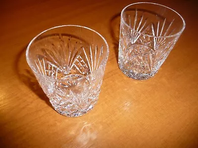 Buy Lead Crystal Tumblers - Whisky - Set Of 2 Superb Vintage Cut Glass Clear      UC • 7.50£