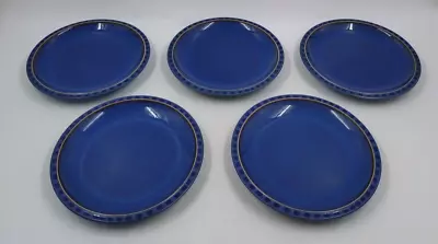 Buy Vintage Denby Reflex Stoneware Side Plates X5 In Blue With Square Design 18.5cm • 9.99£