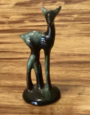 Buy Vintage Blue Mountain Pottery Fawn Deer Standing Figurine Green Teal Canada 5 In • 13.51£