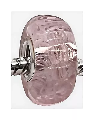 Buy Yummy Soft Pink Lamp Work Glass Bracelet Bead Charm With A Single Silver Core • 3.40£