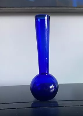 Buy Vintage | Cobalt Blue Glass Small Bud Vase | Hand Blown Glass Bud Vase • 11.50£