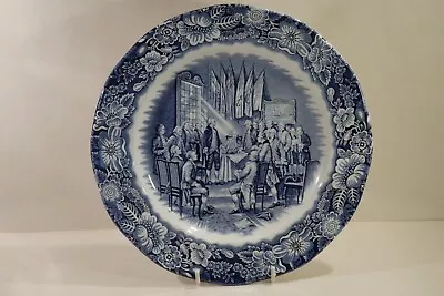 Buy A Liberty Blue * Historic * Blue/White  * Colonial Scenes * Series Pottery Plate • 24£