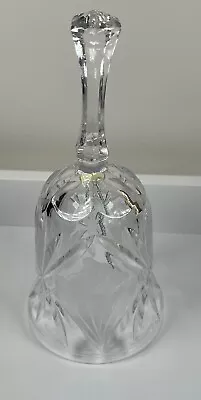 Buy 7 Inch Clear Glass Hand Etched Floral Leaf Design Crystal Ringing Bell • 7.99£