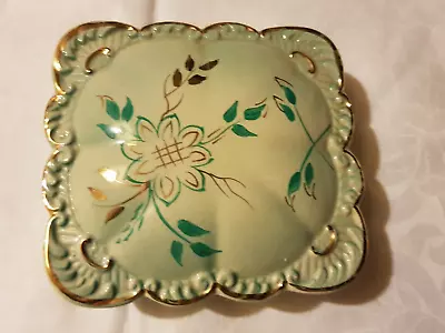 Buy Vintage Royal Norfolk Pottery Lidded Dish, Hand Painted Leaf Design • 4£