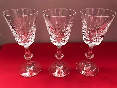 Buy Set Of 3  ??Edinburgh??   Crystal (Unknown Pattern). 6+1/2” White Wine Glasses • 14£