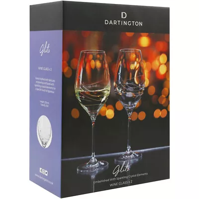 Buy Dartington Wine Glasses Glitz Crystal 330ml Set Of 2 • 45.60£
