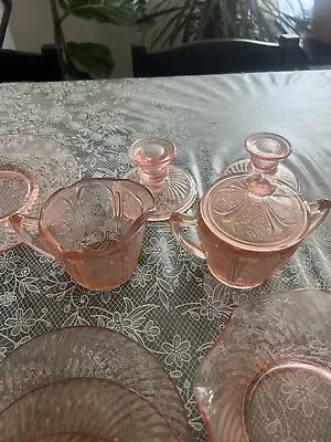 Buy Jeannette Cherry Blossom Pink Depression Ware Glass 12 Pc Lot • 55.91£