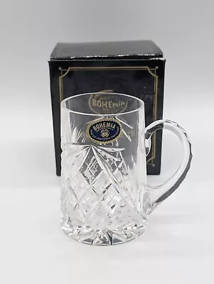Buy Vintage Bohemian Crystal Beer Lager Glass Tankard, Unused With Label, 1 Pint. • 15.99£