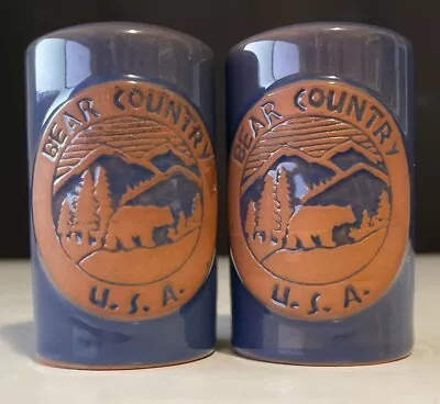 Buy Vintage BEAR COUNTY U.S.A. Blue Salt And Pepper Shakers Souvenir • 11.18£