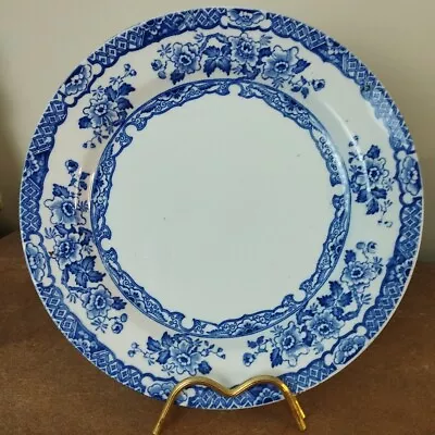 Buy Antique Edwardian Blue 'Oriental' Staffordshire, Dinner Plate, 25.5 Cm • 7.95£