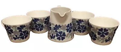 Buy Royal Tuscan Fine Bone China 'Samoa' 4x Tea Cups & Jug Blue Floral • 14£