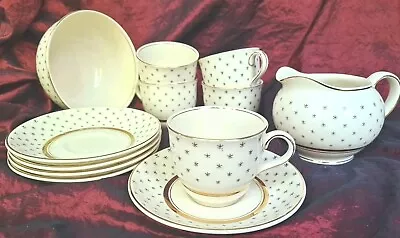 Buy JOHN MADDOCK IVORY WARE Gold Stars Demitasse Espresso 5 Cups Saucers Jug Bowl  • 15.99£