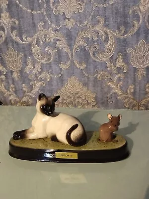 Buy Vintage Beswick Collectable Figurine 'Watch It' Siamese Cat With A Mouse... • 55£