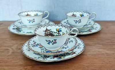 Buy Vintage Aynsley  Pagoda  Bone China Tea Cup And Saucer And Plate Trio X 3 • 30£