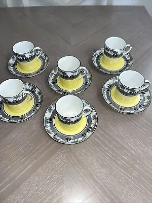 Buy Rare Vintage Foley China Espresso Coffee Set, Silhouette Pattern #271 C.1930’s • 29.50£