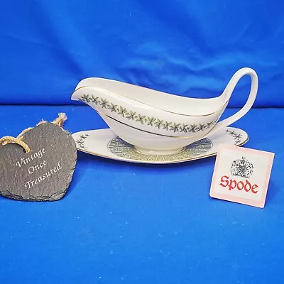 Buy Spode PROVENCE Green Leaves Y7843 * GRAVY BOAT / SAUCE JUG With STAND* 1960s VGC • 10£