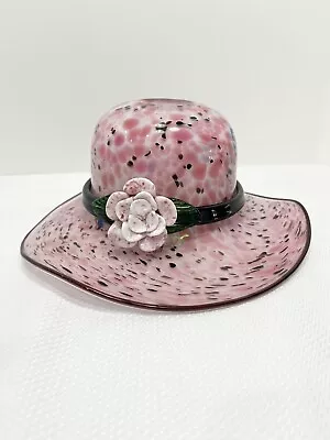 Buy BLOCK Crystal Hand Blown Pamela Art Glass Confetti Hat Fruit Candy Dish Bowl • 65.23£