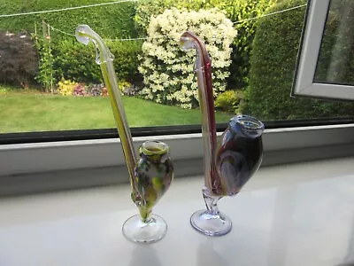 Buy 1960s Czechoslovakian Decorative Art Rainbow Hand Blown Glass Pipes • 8£