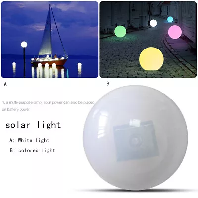 Buy Plastic Solar Powered LED Light Floating Fountain Pond Garden Pool Lamp Ball N • 8.63£