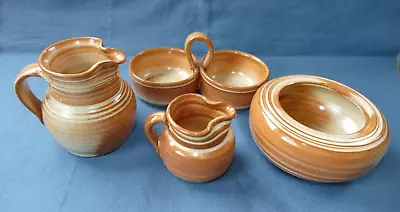 Buy 4 Pieces Prinknash Abbey Studio Pottery-2 Small Jugs - Bowl- Double Trinket Dish • 4.45£