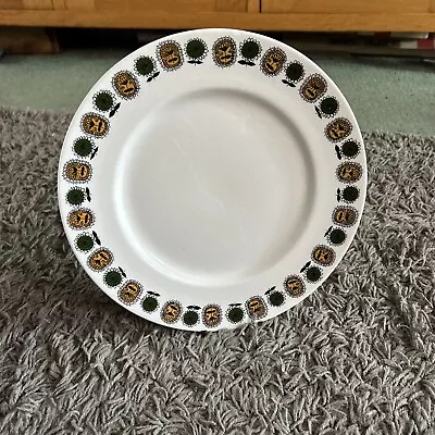 Buy Grindley Satin White Green And Orange Flowers Plate 10.5” Retro Vintage • 1.99£