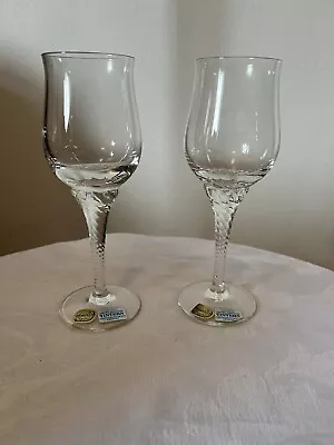 Buy Pair Of Goebel UK Tintern Czechoslovakia Bohemia Crystal Wine/Sherry Glasses • 19.95£