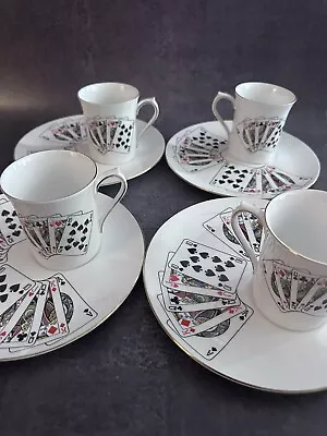 Buy 8 Pc. Queens’ England Bone China Playing Cards Snack Sets Rosina China Co. Ltd • 56.01£