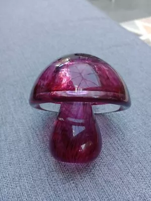 Buy VINTAGE WEDGWOOD CRYSTAL GLASS PAPERWEIGHT MUSHROOM All CRANBERRY SPECKLED Rare • 34.99£