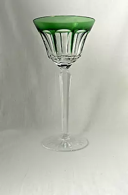 Buy Vintage Baccarat Style Green Lead Crystal Wine Glass • 50£