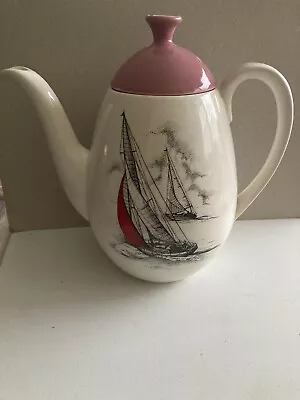 Buy Ridgway Staffordshire Pottery Red Sails Coffee Pot Or Teapot,Yacht,Ship • 17.99£