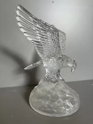 Buy Vintage Glass Eagle Catching Fish Figurine Sculpture Frosted Base Lead Crystal • 12£