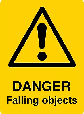 Buy Danger Falling Objects Sticker Sign Choose Size Standard/glass Sticker • 3£