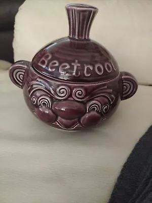 Buy SADLER Vintage Beetroot Double Faced Lidded Storage Jar Pot Pottery Collectible • 13.99£