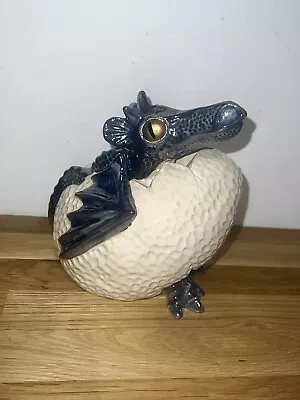 Buy The Potting Shed Vintage Large Pottery Ceramic Hatching Blue Dragon Egg Rare • 27.95£